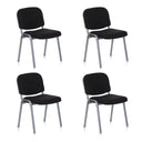 Vierer-Set Vierfußstühle XT 600 S mit schwarzem Bezug und silbernem Gestell von hjh OFFICE