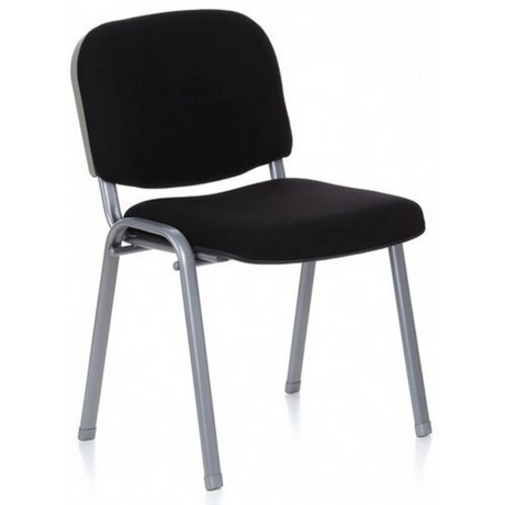 Vierfußstuhl XT 600 S mit schwarzem Bezug und silbernem Metallgestell von hjh OFFICE