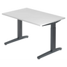 Höhenverstellbarer Schreibtisch XTRA XB 12 GG mit weißer Tischplatte und dunkelgrauem Gestell von hjh OFFICE PRO