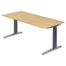 Höhenverstellbarer Schreibtisch XTRA XB 19 GC in Ahorn mit dunkelgrauen Beinen von hjh OFFICE PRO