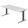Höhenverstellbarer Schreibtisch XTRA XB 19 GC in Weiß mit metallischen Standfüßen von hjh OFFICE PRO