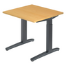 Höhenverstellbarer Schreibtisch XTRA XB 8 GG mit buchenfarbener Platte und dunkelgrauem Gestell von hjh OFFICE PRO