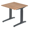 Höhenverstellbarer Schreibtisch XTRA XB 8 GG mit Tischplatte in Nussbaumoptik und dunkelgrauem Gestell von hjh OFFICE PRO