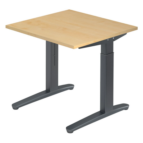 Höhenverstellbarer Schreibtisch XTRA XB 8 GG in Ahorn mit dunkelgrauem Gestell von hjh OFFICE PRO
