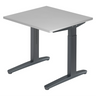 Höhenverstellbarer Schreibtisch XTRA XB 8 GG in Grau mit quadratischer Tischplatte von hjh OFFICE PRO