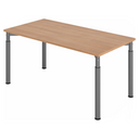 Höhenverstellbarer Schreibtisch YAMA 16 G in Nussbaum-Optik mit graphitfarbenen Beinen von hjh OFFICE PRO
