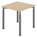 Höhenverstellbarer Schreibtisch YAMA 8 G in Eiche mit graphitfarbenen Beinen von hjh OFFICE PRO