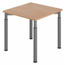 Höhenverstellbarer Schreibtisch YAMA 8 G mit hellbrauner Holzplatte und grauen Beinen von hjh OFFICE PRO