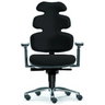 High-End-Bürostuhl ZERO 54 AL in Schwarz mit geschwungener Rückenlehne und Armlehnen von Sitwell Steifensand
