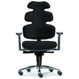 High-End-Bürostuhl ZERO 54 AL in Schwarz mit geschwungener Rückenlehne und Armlehnen von Sitwell Steifensand