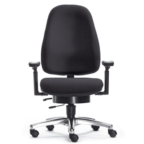 High-End-Bürostuhl ZERO 67 mit schwarzem Stoffbezug und glänzendem Fußkreuz von Sitwell Steifensand