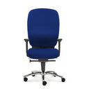 High-End-Bürostuhl ZERO L15 AL mit blauem Stoffbezug und silberfarbenem Fußkreuz von Sitwell Steifensand