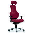 High-End-Bürostuhl ZERO O1 AL S in bordeauxrotem Stoffbezug mit Kopfstütze und Armlehnen von Sitwell Steifensand