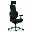 High-End-Bürostuhl ZERO O1 AL S in Schwarz mit Kopfstütze und verchromtem Fußkreuz von Sitwell Steifensand